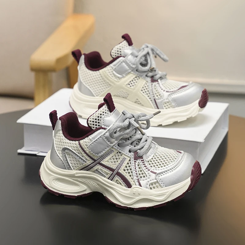 Children Casual Sports Shoes Summer Breathable Mesh Sneakers for Kids 2026 New Trendy Thick-bottom Walking Shoes for Boys Girls