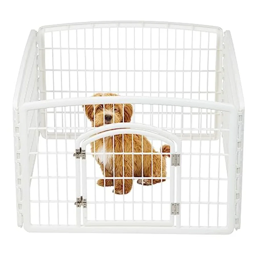 

24" 4-Panel Dog Puppy Playpen Fence Enclosure with Dog Gate Door - Indoor Pet Playpen - 4 or 8 Panel