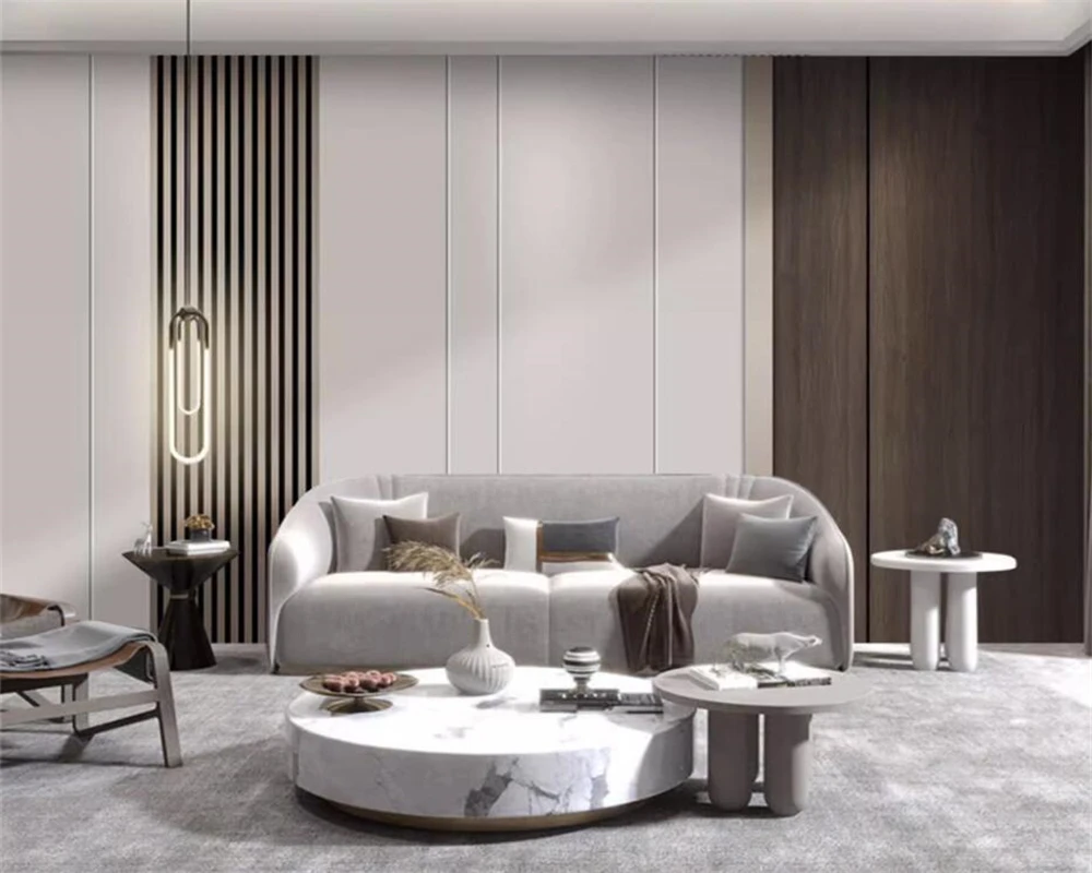 beibehang Customized modern striped Nordic minimalist high-end living room, TV background decoration, restaurant wallpaper