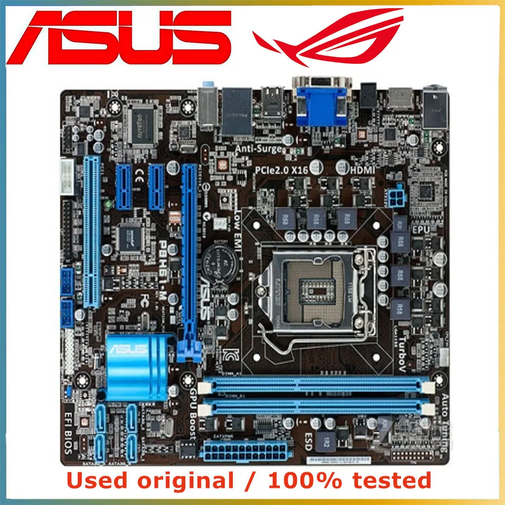 

For ASUS P8H61-M Computer Motherboard LGA 1155 DDR3 16G For Intel H61 P8H61 Desktop Mainboard SATA II PCI-E 2.0 X16