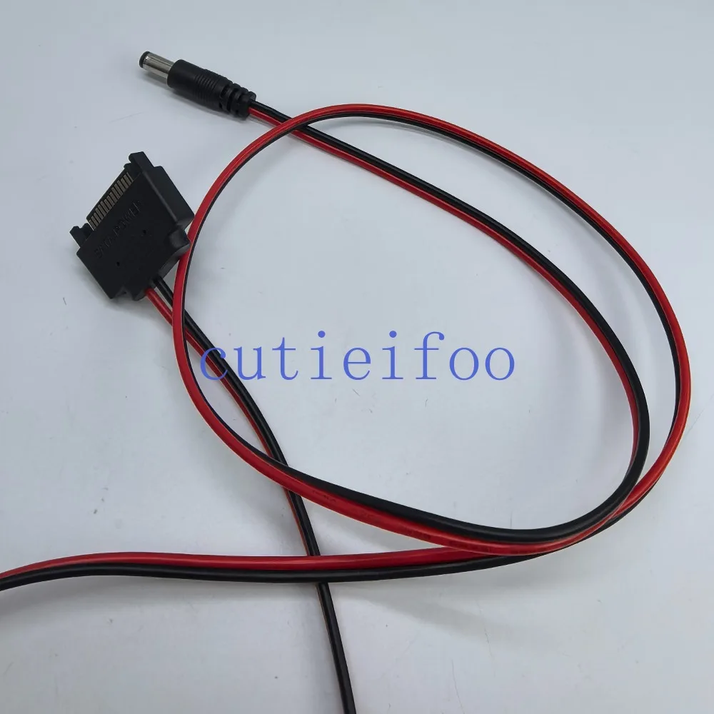 SATA-Stromversorgung auf DC 5,5/2,5 5,5 mm x 2,5 mm Stecker, Konverter-Adapter, Netzteilkabel, 12 V, 5 A, 20 AWG, Draht 1 m – Detail 1