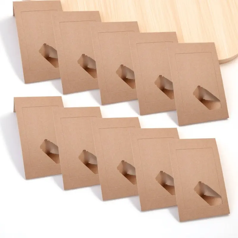 Kraft Paper Photo Frames 10 Pack Sturdy Desktop Picture Holders Retro Blank Frames for Home Decor