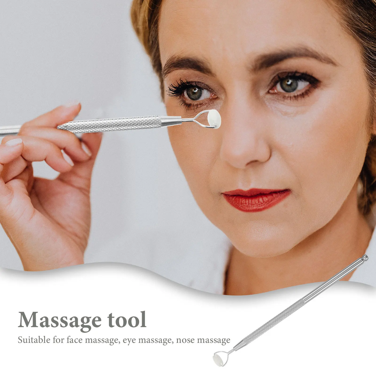 Jade Facial Massager Portable Face Sculpting Tool For Eye Fatigue Relief Smooth Roller For Women Lightweight Design