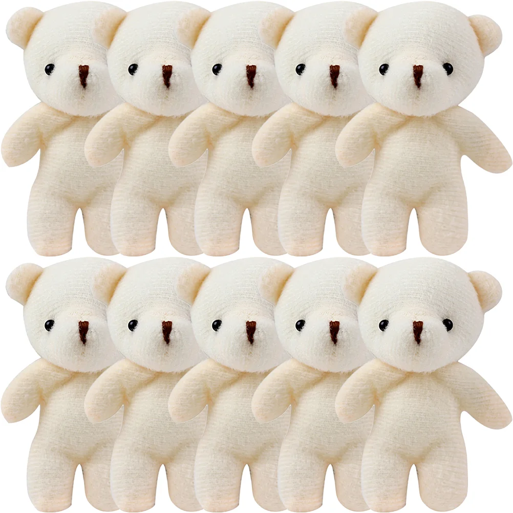 

10 Pcs Hanging Bear Doll Mini Plush Toys For Girls Soft Stuffed Animals Cartoon Decor Lovely Bear Plaything Small Toy