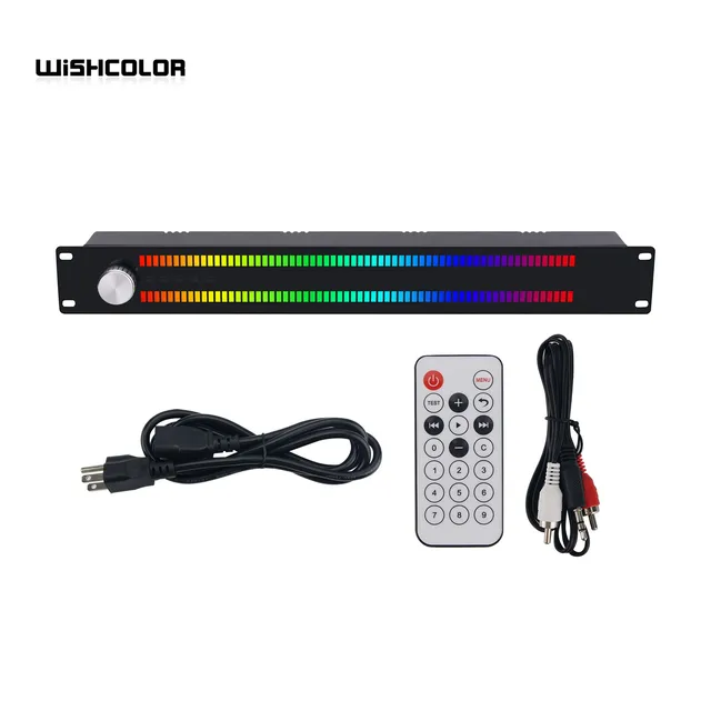 Wishcolor LED64X2 z 128 wyświetlaczem widma muzycznego miernik rytmu światła VU obsługuje sterowanie głosem i wejście przewodowe