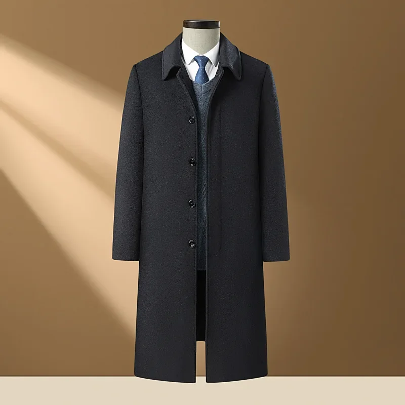 

Winter Middle-aged and Elderly Men's Thickened Long Coat Dad's Warm and Versatile Coat