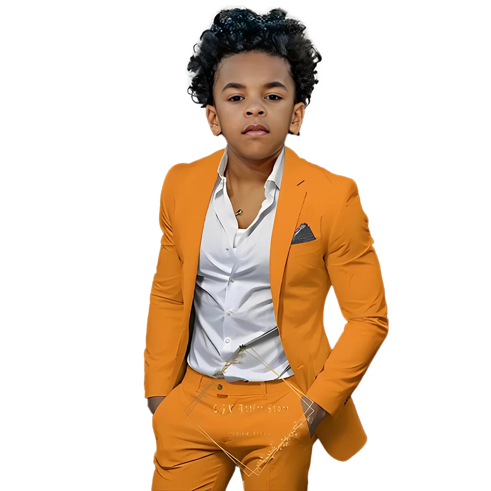 

Formal Boys Suit Jacket Pants Outfit Wedding Tuxedo Kids 2 Piece Suit Blazer Fashion Tailored Suit 2-16 Years Old