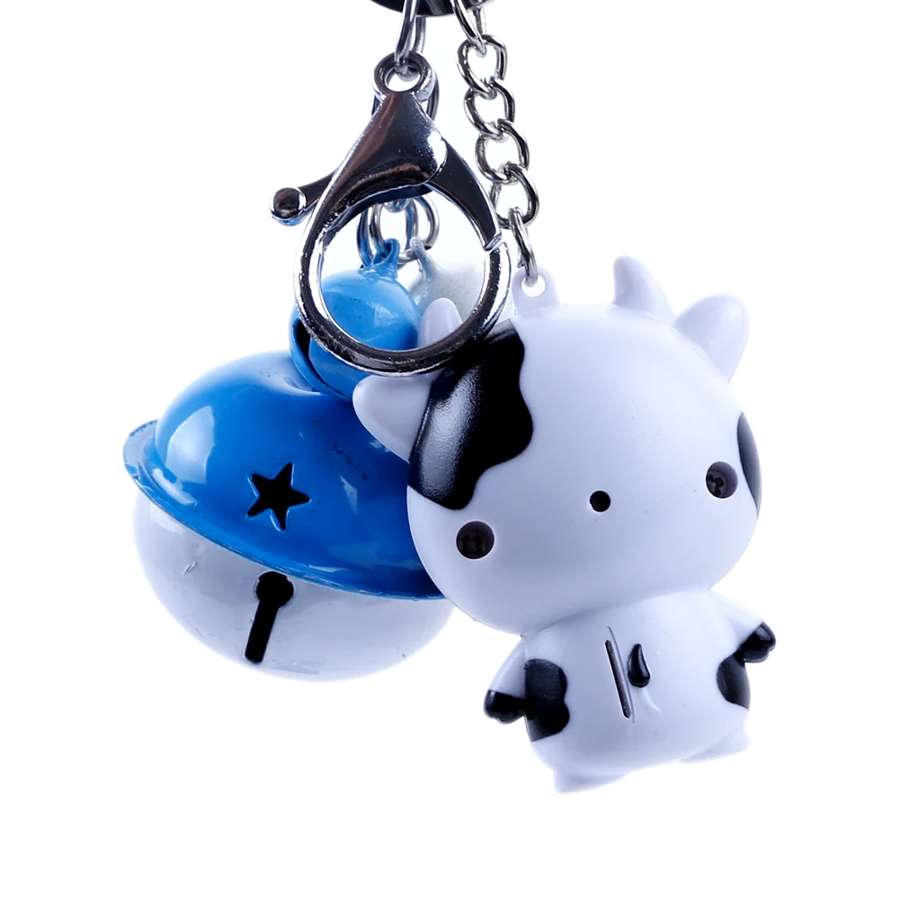 Sound And Light Model Cow Pendant Bell Entrance Door Wall Decoration Holiday Party Cartoon Cow Gift Keychain Bag Charm Glow Toy