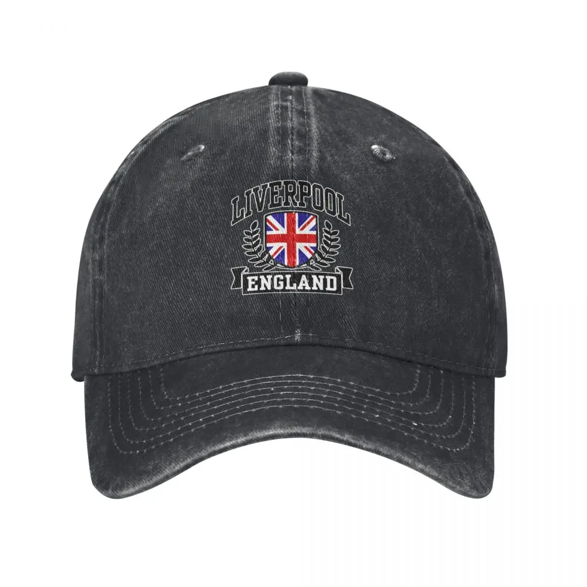 Liverpoooll UK Flag Unisex Retro Deniimm Washed Baseball Caps Female Cowboy Dad Hats Hip Hop Peaked Cap