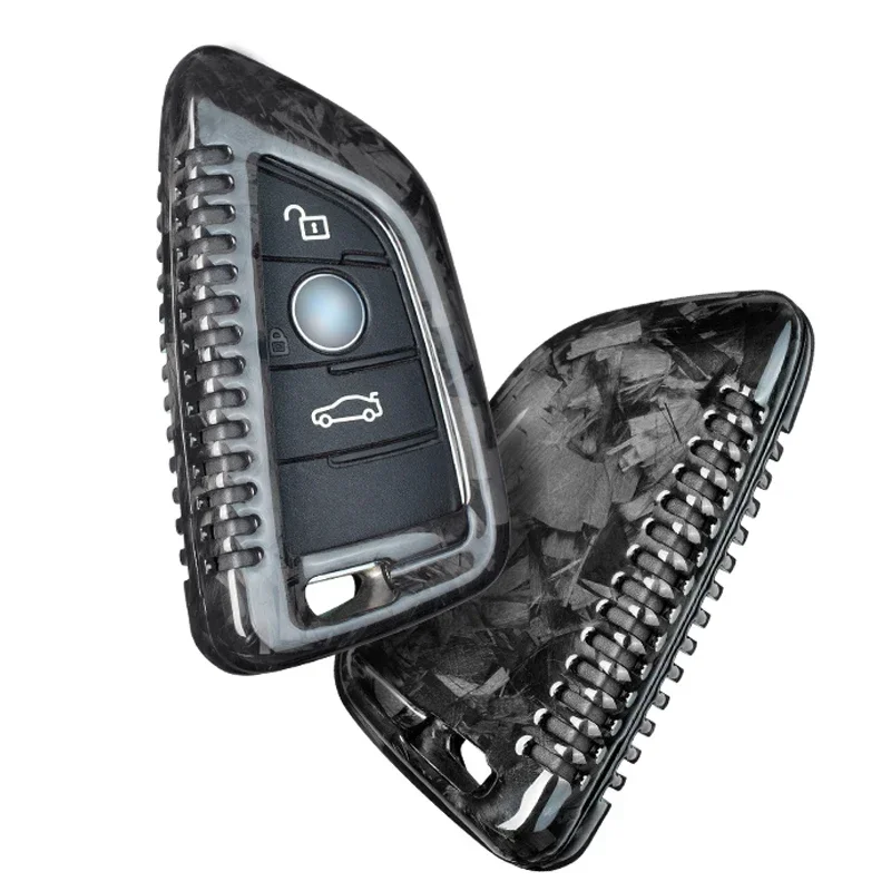 ألياف الكربون مفتاح فوب غطاء لسيارات BMW X1 X2 X3 X4 X5 X6 X7 M3 M4 M5 M8 X3M X4M X5M X6M Z4 2014-2023 حافظة مفتاح حماية مفتاح قذيفة