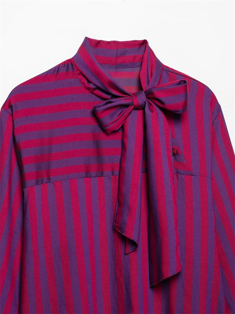 Guobioziy Women's Slim Fit Striped Long Sleeve Shirt 2026 Spring and Autumn French Casual Fashion Trend Punk Commuter Style