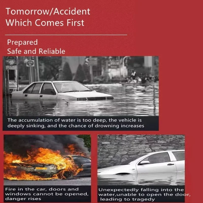 2‑Pack BlackCar Emergency Escape Hammer One‑Second Window Breaker, Seat‑Belt Cutter, Auto Glass‑Breaking Survival Emergency Tool