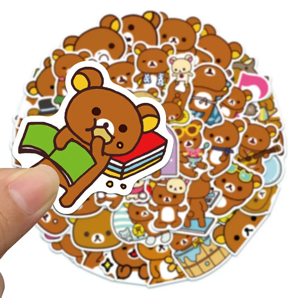 Monopatín equipaje teléfono móvil pegatina de animales pegatinas de Rilakkuma DIY Scrapbooking pegatina de oso de dibujos animados pegatinas de grafiti