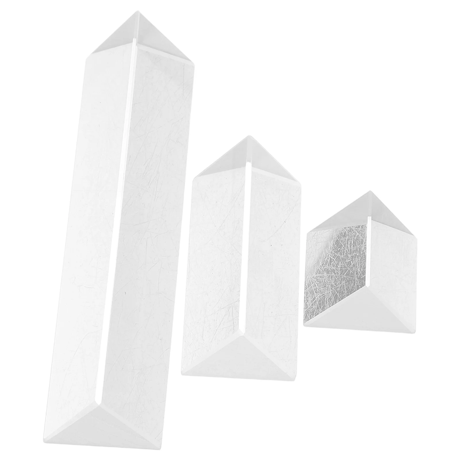 

3 Pcs Crystal Triangular Prism Optical Photography Experiment Equipment Clear Glass Triangle Prisms Kit