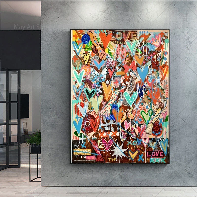 Вдохновляющие картины на холсте «Follow Your Dream & Love»-красочные современные постеры для гостиной, Настенный декор Вдохновляющие картины на холсте «Follow Your Dream & Love»-красочные современные постеры для гостиной, Настенный декор