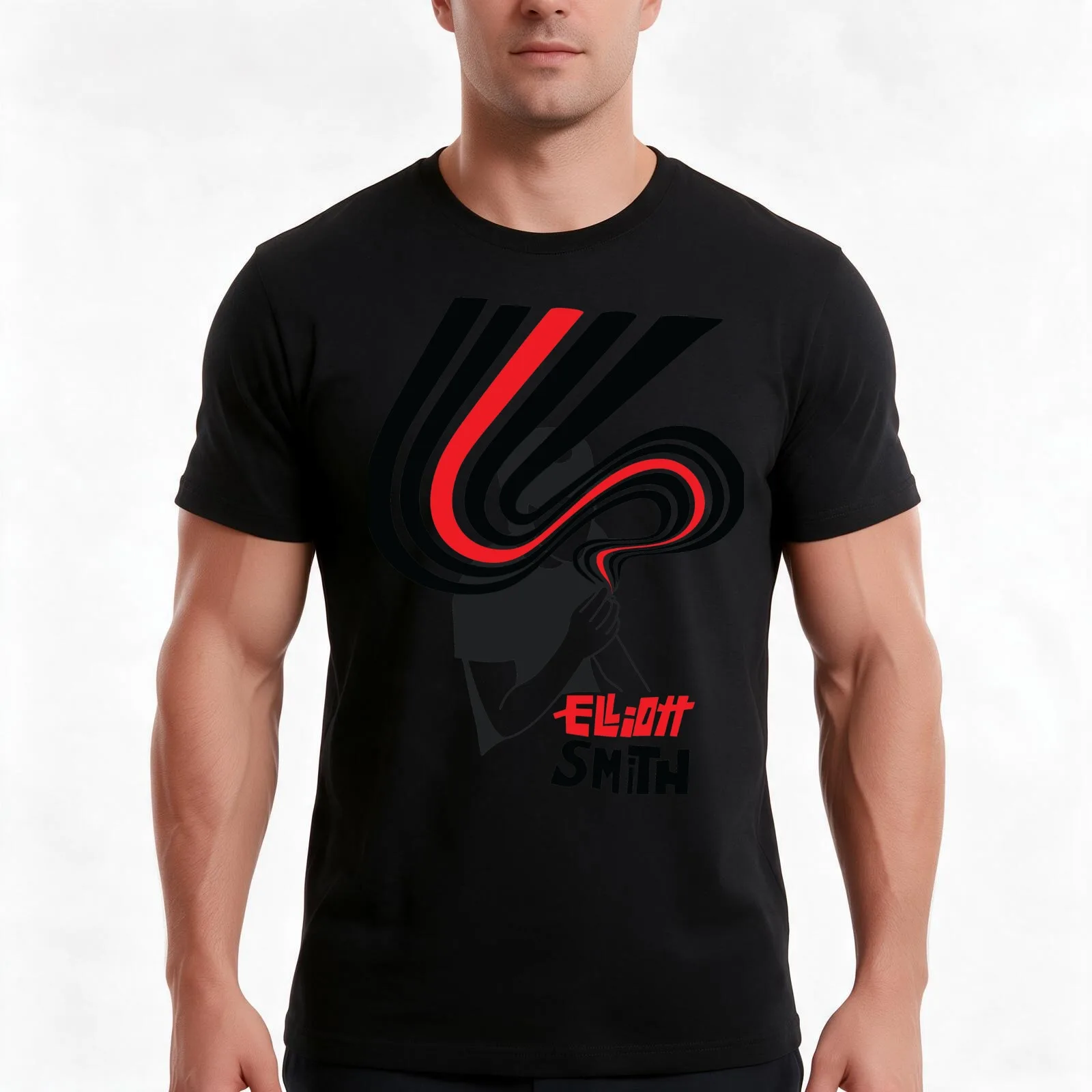 Elliott Smith Either/8 T-Shirt Summer Casual Cotton Tee Oversized Streetwear Tops Vintage Graphic Print Unisex Men Women