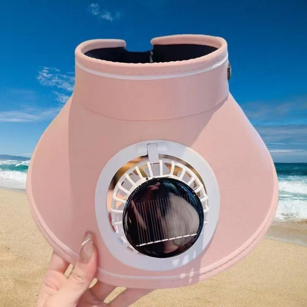 Breathable Summer Fan Sunhat Mesh Strong Wind Wide Brim Sun Hat Wide Brim USB / Solar Powered Solar Fan Cap Outdoor Activities