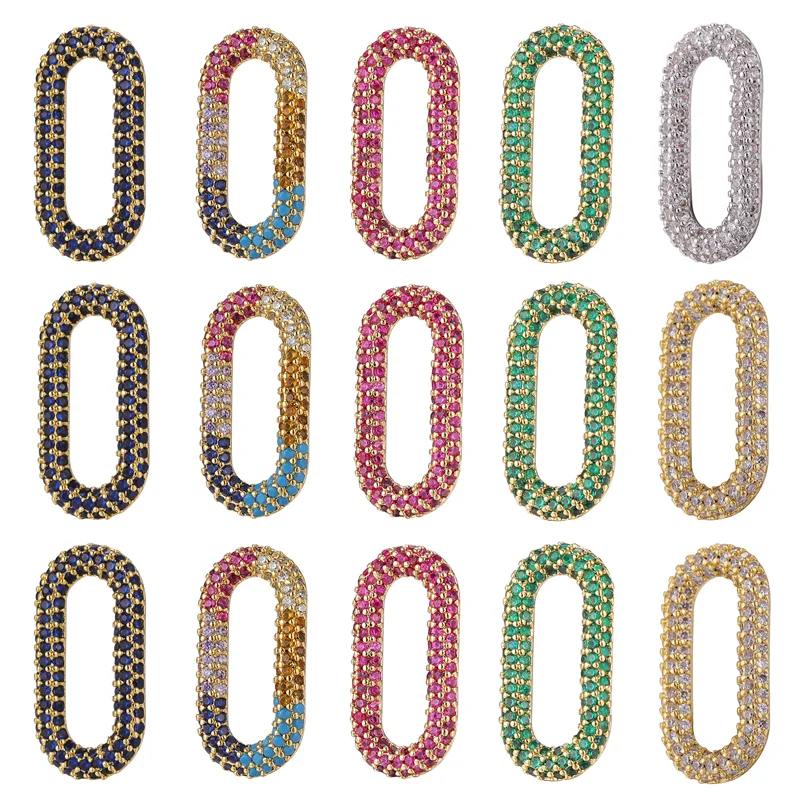 Juya Handmade Decorations Rainbow Cubic Zirconia Lover Heart Star Of David Oval Charms For DIY Needlework Pendant Jewelry Making