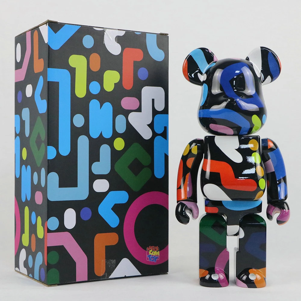 Bearbrick Graffiti YOON Bloco de Construção Urso, Material ABS, Coleção Desktop Ornamentos, Figura Presente, 28cm Altura, 400%