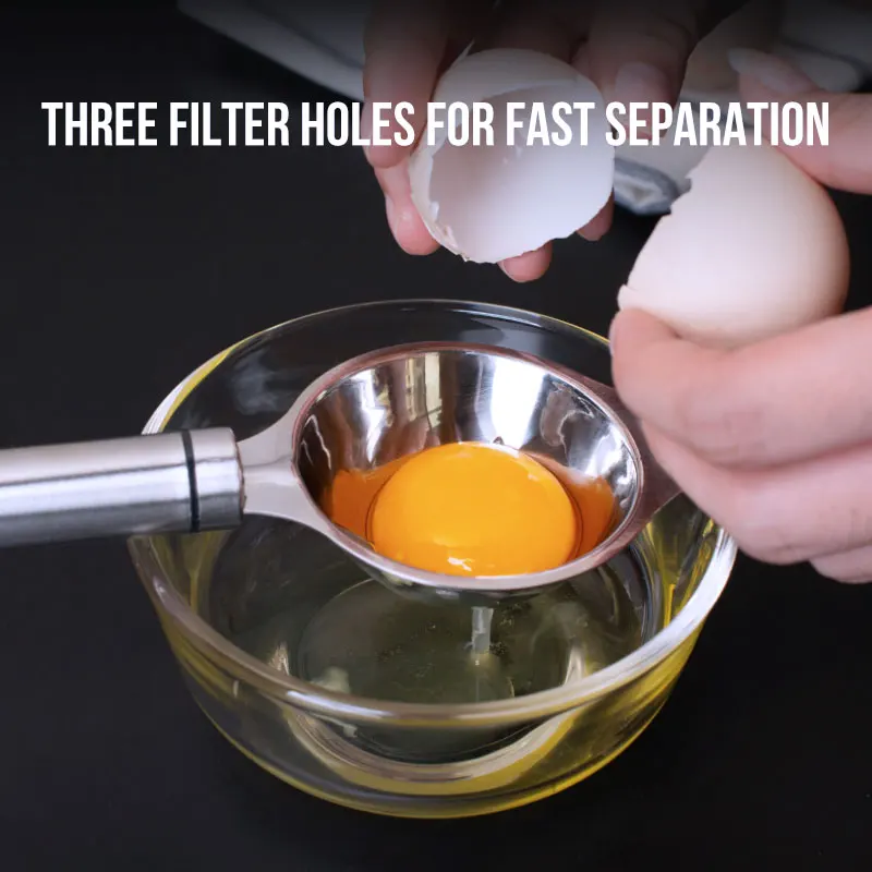 Walfos Stainless Steel Egg White Separator Eggs Yolk Filter Gadgets Kitchen Accessories Separating Funnel Spoon Divider Tools