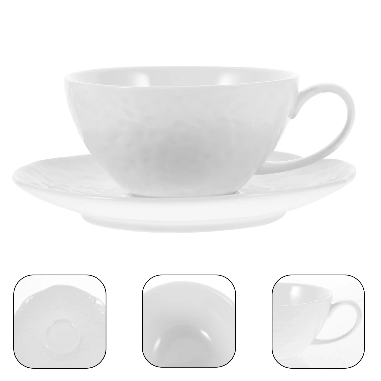 

1Set Exquisite Coffee Mug with Saucer Sleek Artistry Long Lasting Use Practical Daily Desktop Coffee Cup Ceramic Cup with Saucer