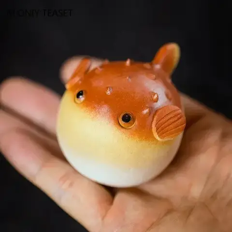 Yixing Lila Lera Te Husdjur Handgjord Blåsfisk Staty Ornament Djurte Figur Skulptur Hantverk Kinesisk Teservis Dekor Konst 10 best sales teapet - №1
