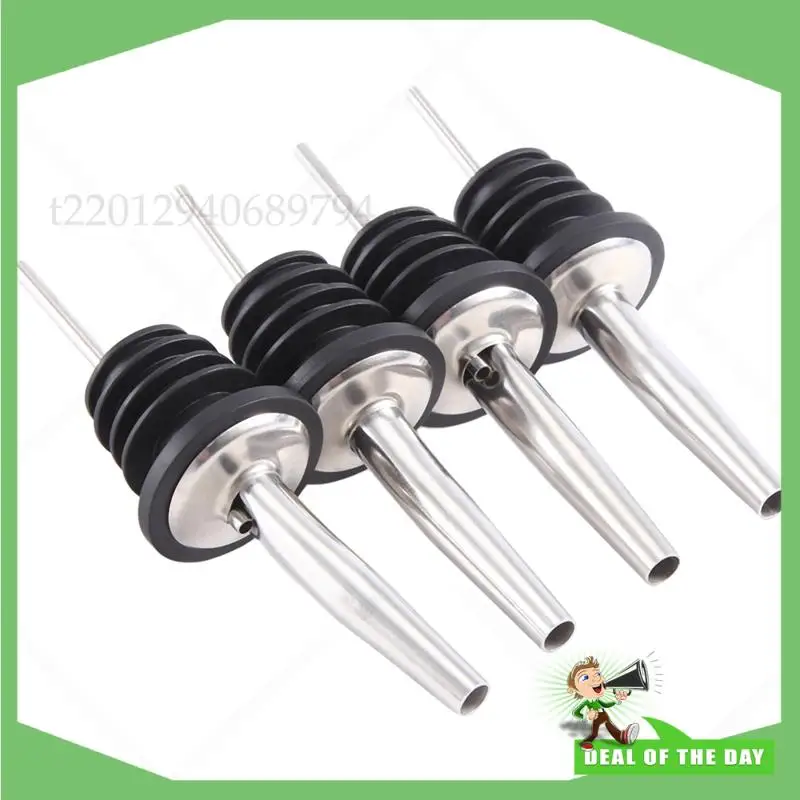 -ABPO 4 قطعة الفولاذ المقاوم للصدأ ويسكي الخمور النفط زجاجة نبيذ المدفق غطاء صنبور سدادة الفم موزع نادل المنزل بار الطرف الوصول