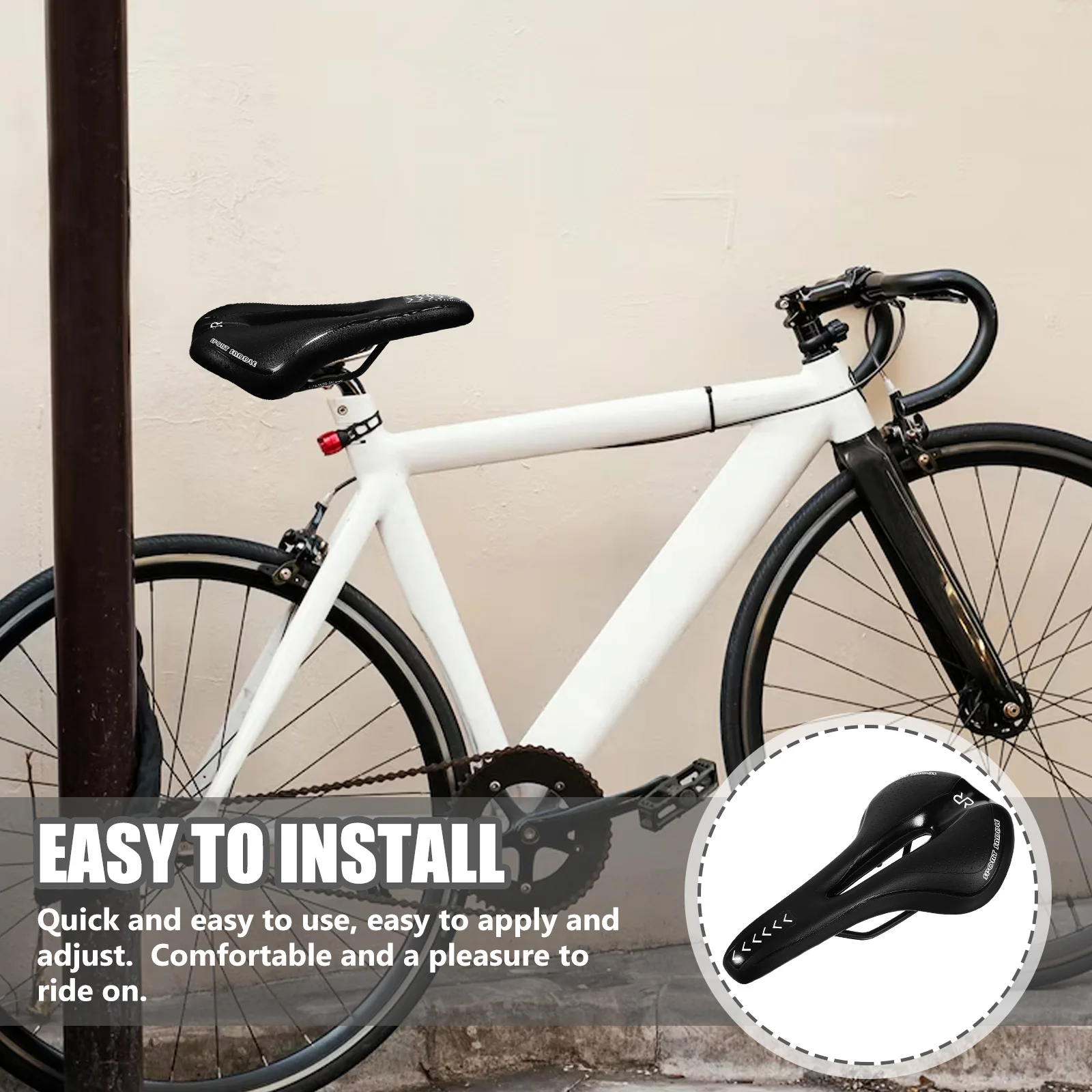 

Thickened Silicone Seat Cushion Replacement Bike Saddle for Support Providing Outdoor Cycling Accessory