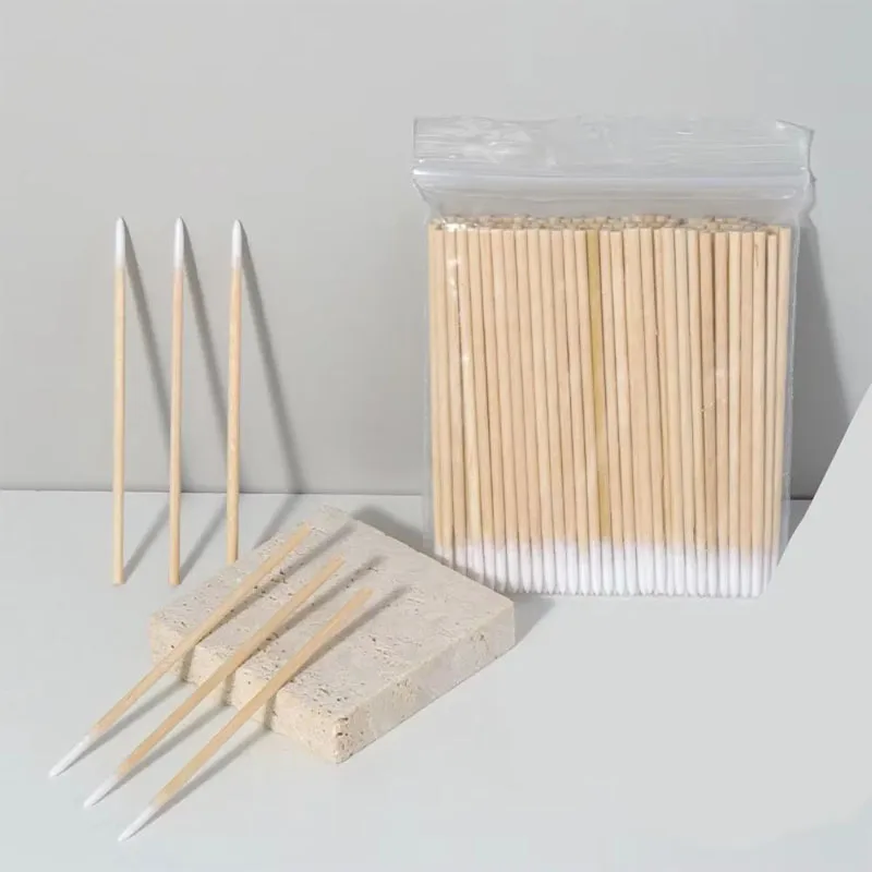 100/300/500pcs Disposable Cotton Swab Lint Free Micro Brush Cotton Swab Ear Cleaning Eyelash Extension Glue Removal Tool