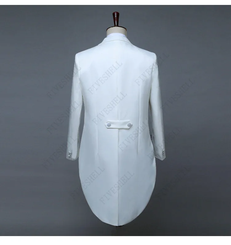 Traje de esmoquin para hombre, traje clásico blanco y negro de escenario, traje medieval de mago, caballero, cantante, músico, abrigo de 4 piezas, pantalones, 2023