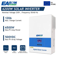 EASUN POWER 6200W Hybrid Solar Inverter 48V 220V 120A MPPT Charger Controller Pure Sine Wave 500V PV Input Off Grid Inverter