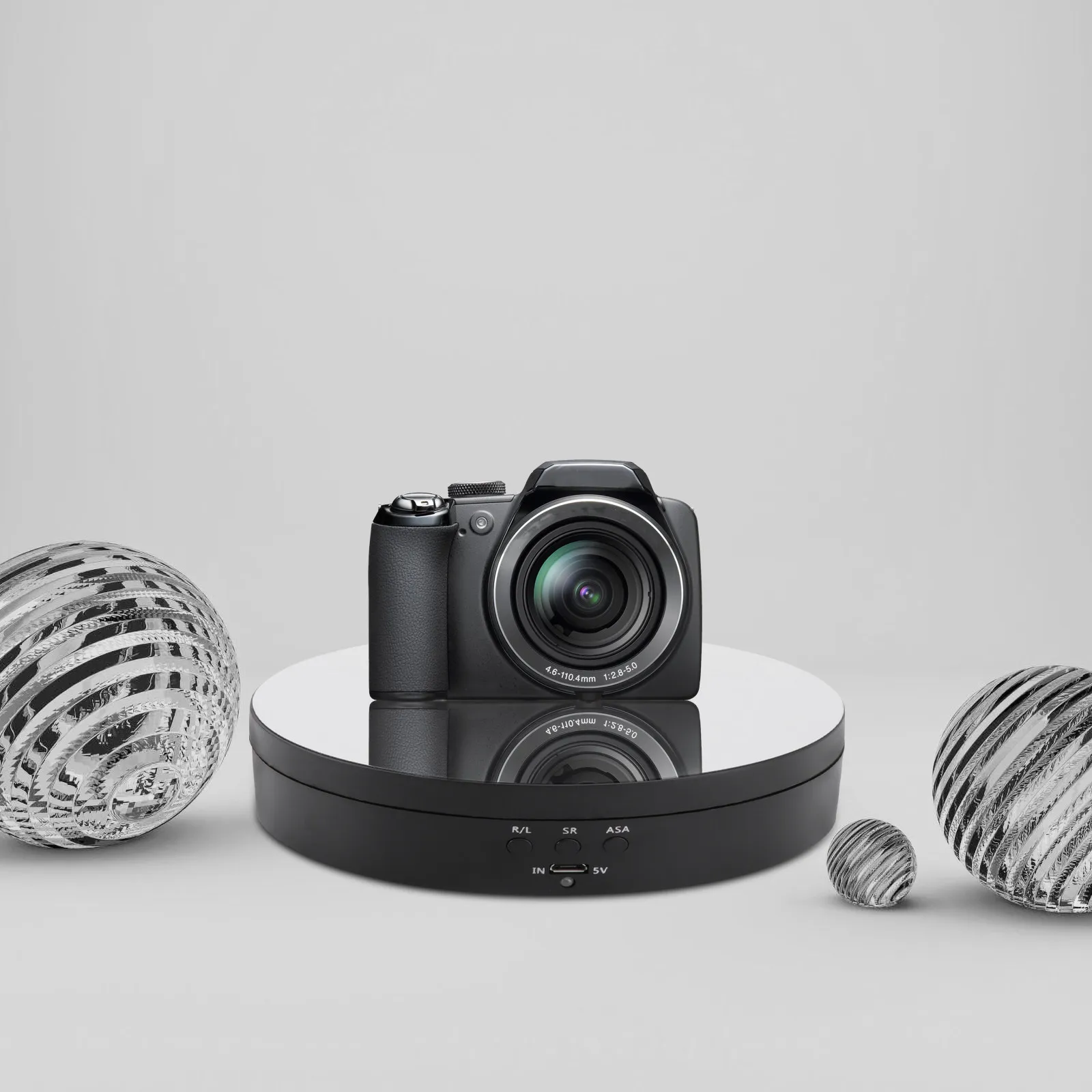 

Электрическая вращающаяся подставка-витрина (1 шт.) из АБС-пластика с регулируемой скоростью, питанием от USB, зеркальной поверхностью для демонстрации ювелирных изделий и часов, цифровая