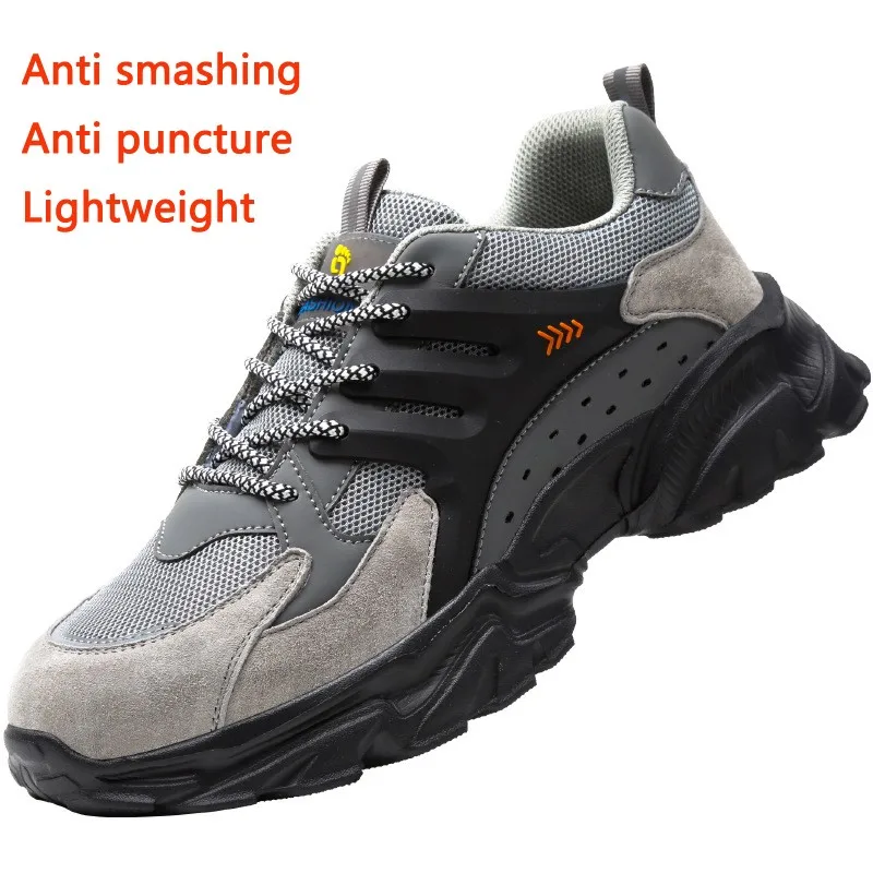 

Size 36-46 Anti Smashing Puncture Safety Shoes Evad Large Sole Lightweight Comfortable Breathable Protection For Men Sneaker