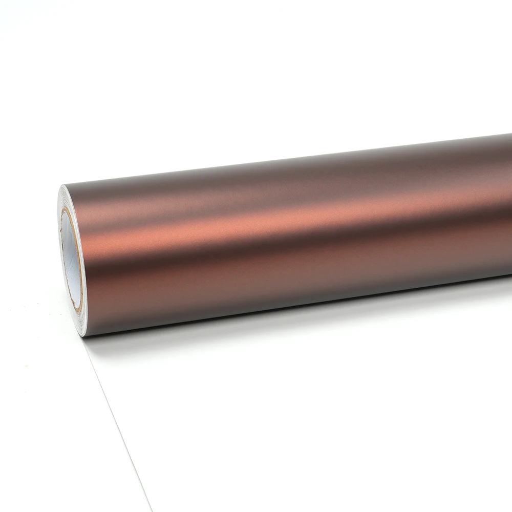 

2025 Factory Customized PET Liner Super Matte Satin Metal Air Bubble Free Brown Car Vinyl Wraps
