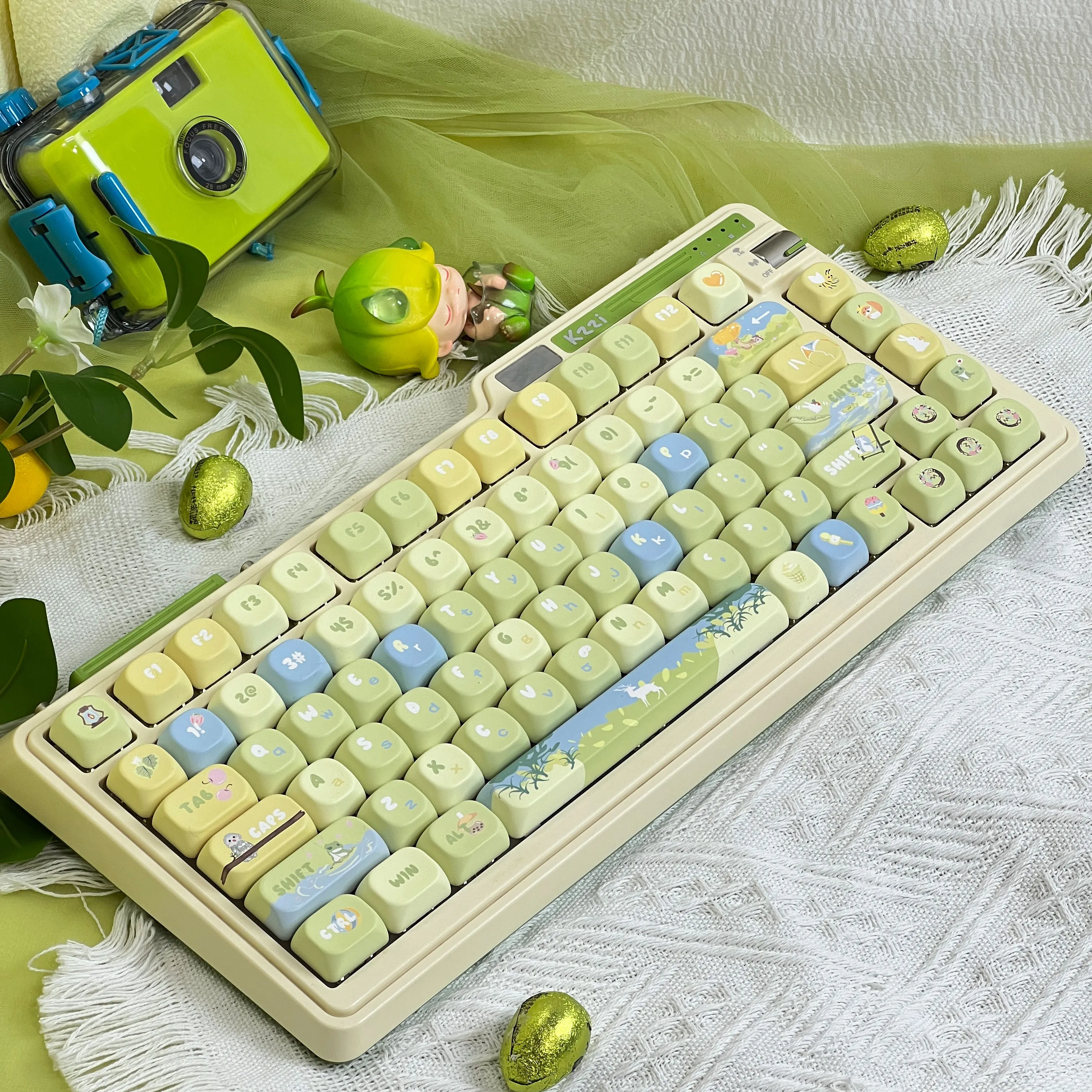 MAIMOOO Forest Language Keycaps Green Cherry PBT Mechanical Keyboard Thermal Sublimation Keycaps Moa Cute