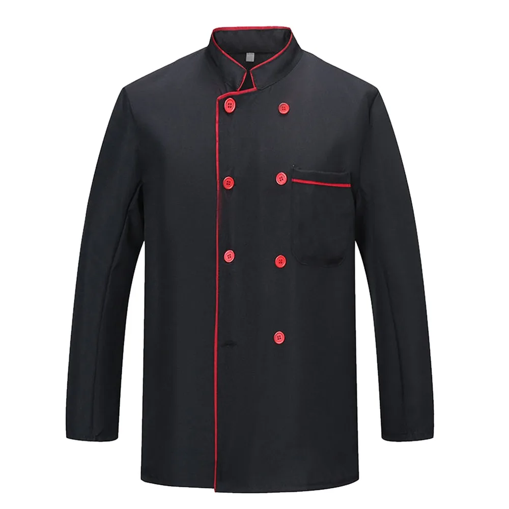 

New Black Chef Uniform Short Long Sleeve Unisex Work Uniform Breathable Overalls Hotel