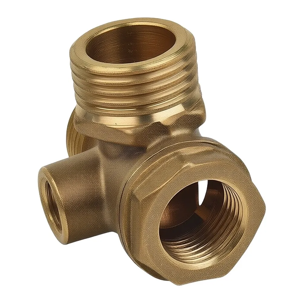 1pc Yellow Parts 3 Port Air Compressor Check Valve Thread Connector 10/12/20mm Replacement Brass 40400 Convenient