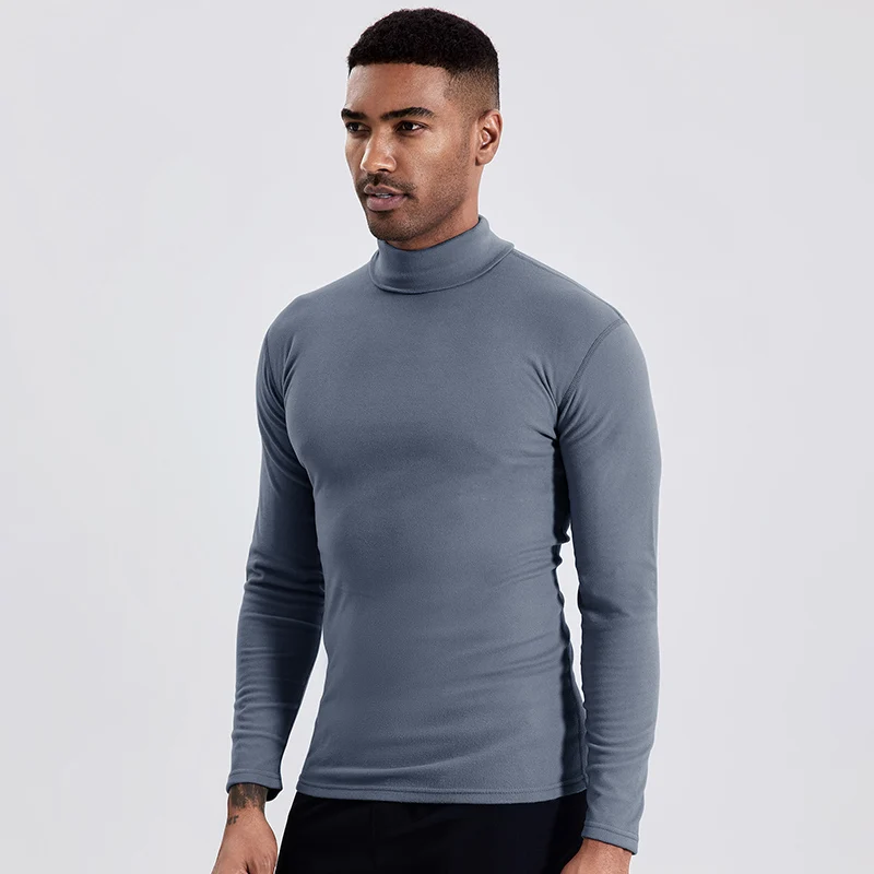 Men\'s autumn and winter plus size solid color turtleneck bottoming shirt casual Joker fashion young men long sleeve warm T.