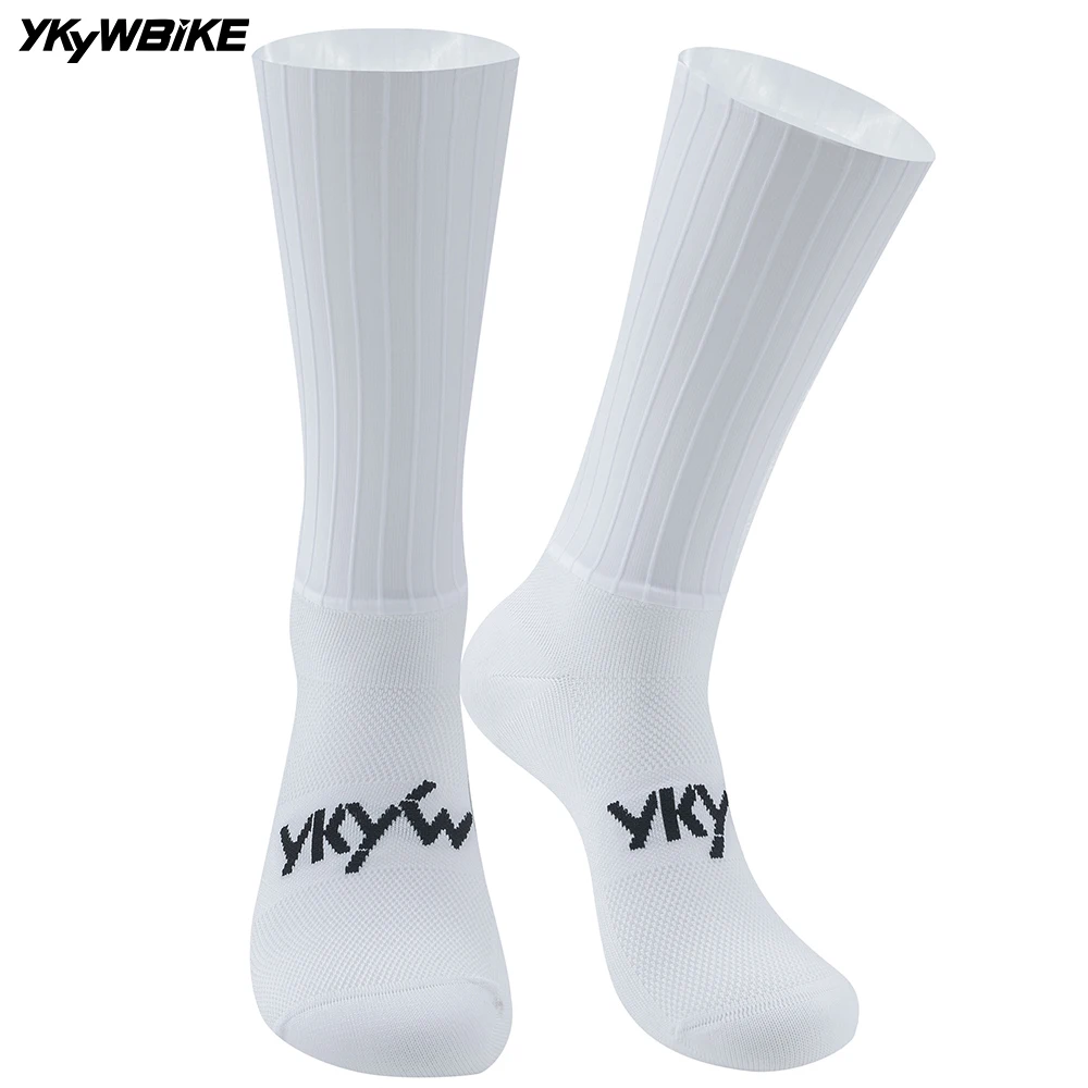 Image of YKYWBIKE Narrow Stripe Radsocken, aerodynamische Unisex-Rennradsocken, Fahrradsocken, rutschfeste Sport- und Outdoor-Laufsocken