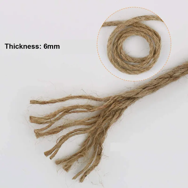 1-14mm Natural Jute Twine Vintage Jute Rope Cord String Twine Burlap for DIY Crafts Gift Wrapping Party Wedding Decor 1-100M