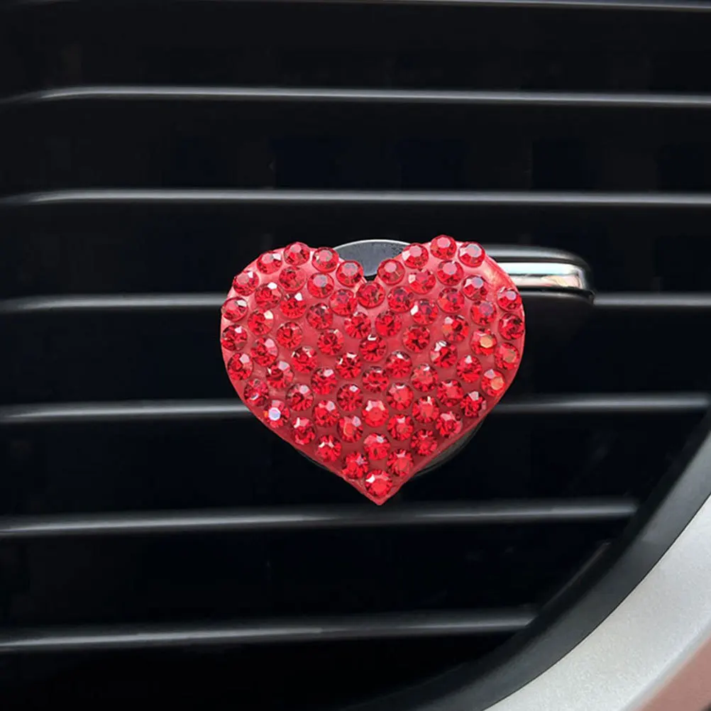 

4Pcs Rhinestone Heart Car Air Vent Clips Creative Aroma Diffuser Car Accessories Air Conditioner Freshener Decorative Clip