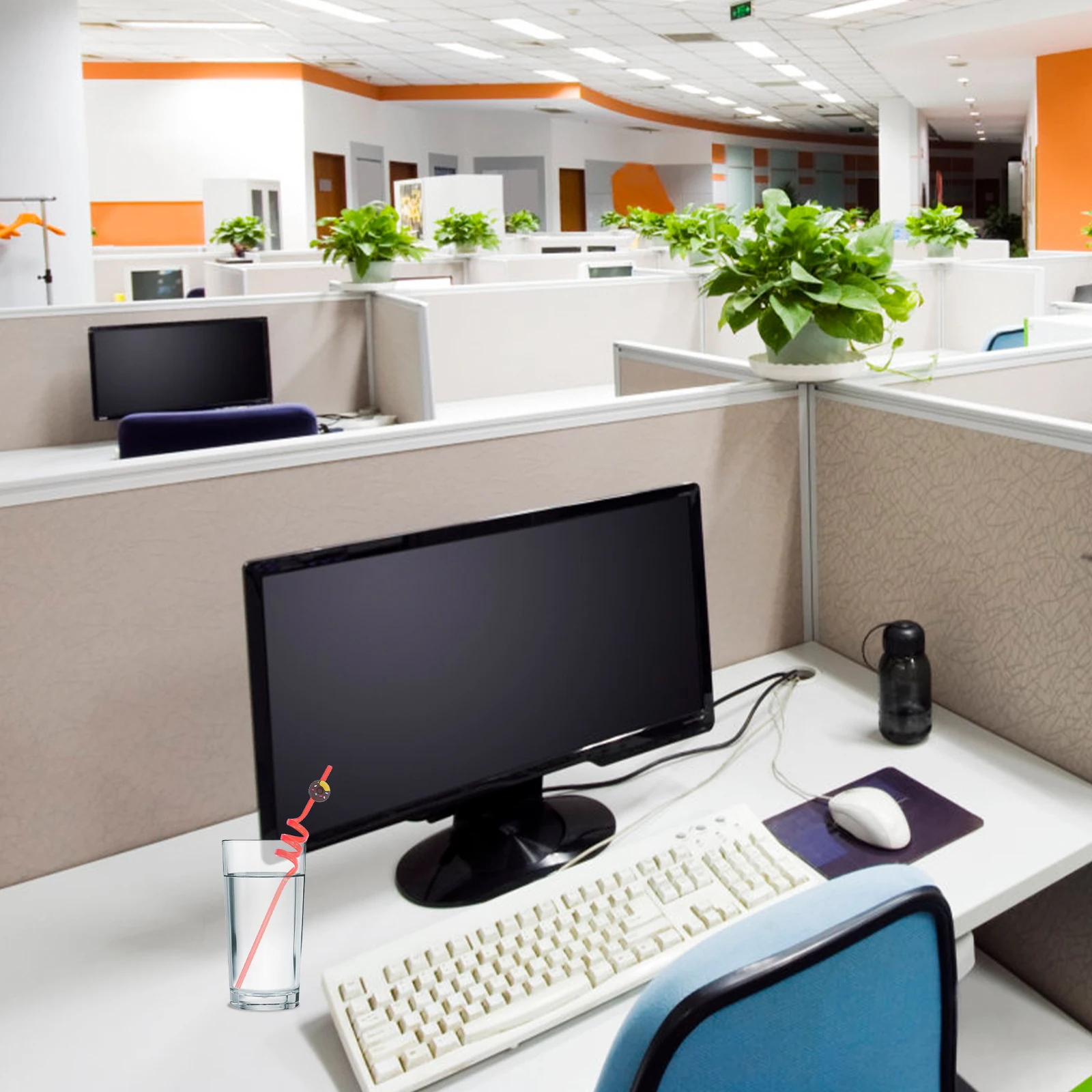 

10Pcs Creative Donut Straws Spiral Shaped Cartoon Design Party Supplies Durable Smooth Edges Multi Cup Compatible