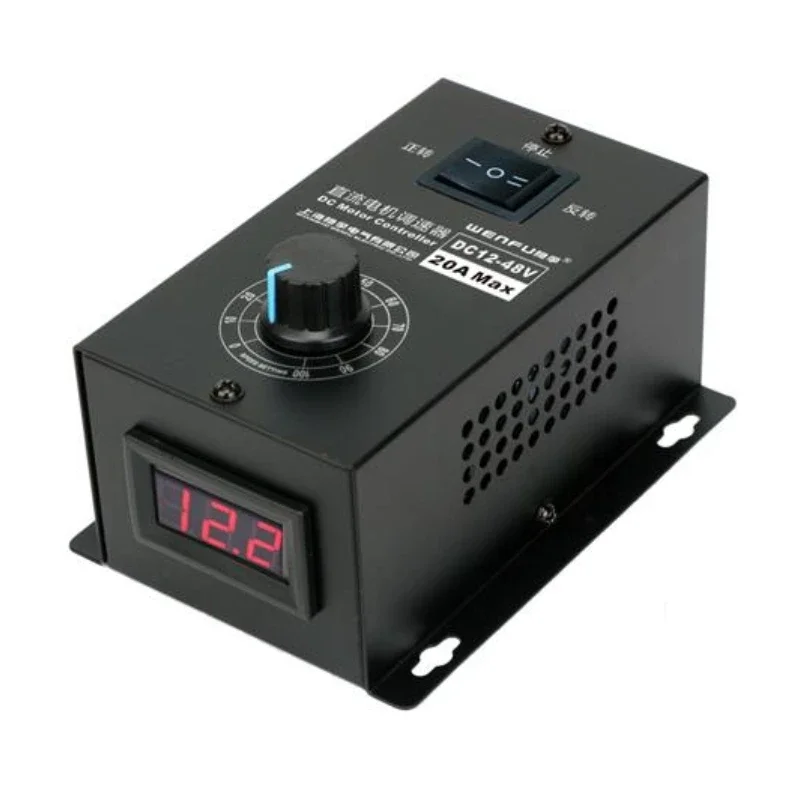 DC12 ~ 48V 20A DC Motor Speed Controller PWM regulator 12V 24V 48V 1200W Digital Display Reversible 0~100% adjustable