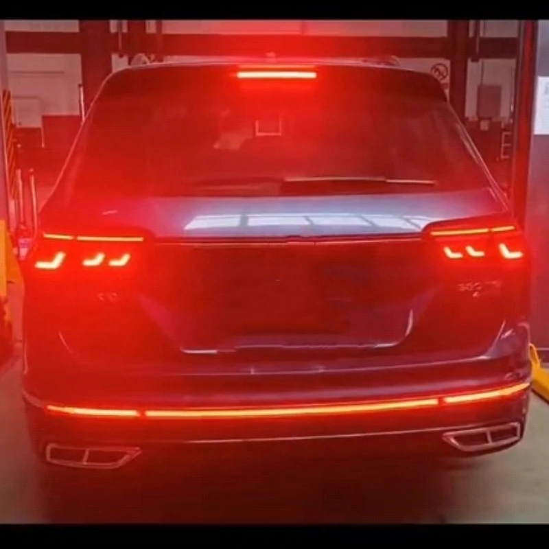 المصد الخلفي LED من خلال مصباح لسيارة Volkswagen vw Tiguan L 2022 2023 2024 تعديل مصباح مكبح بدوره إشارة #4