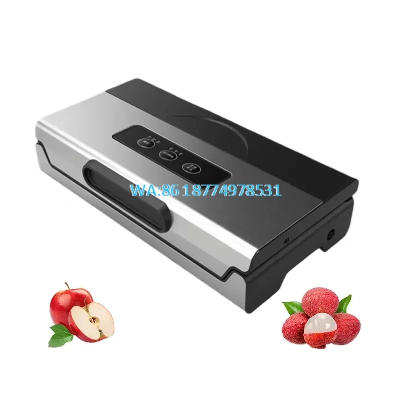 Wmwmnu for Powerful Vacuum Sealer for Food Oil Powder Liquid Built-in Cutter Bag Roll Slot for Food Storage 220V