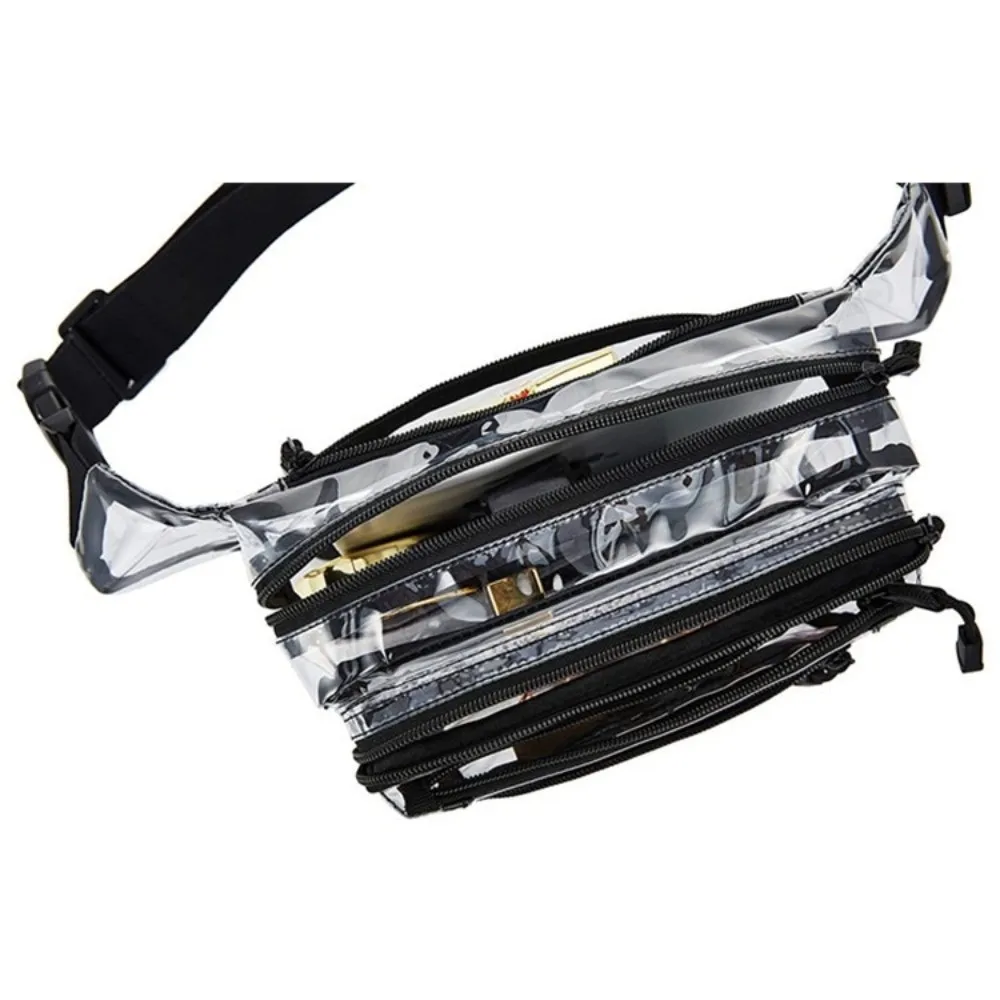 Fashion PVC Transparent Waist Bag Multi layer Clear Phone Crossbody Bag Waterproof Single Shoulder Sports Fanny Pack Outdoor
