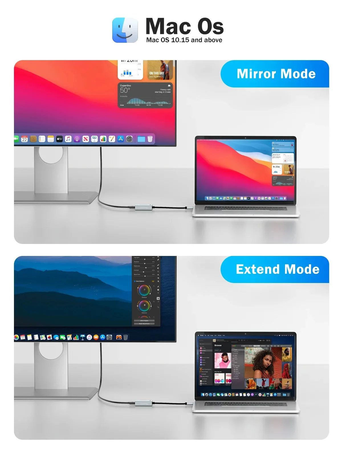 USB 3.0 to HDMI-compatible Converter 1080P USB External Video Card Adapter Cable Compatible with Windows 10/11/MacOS 10.15 PC