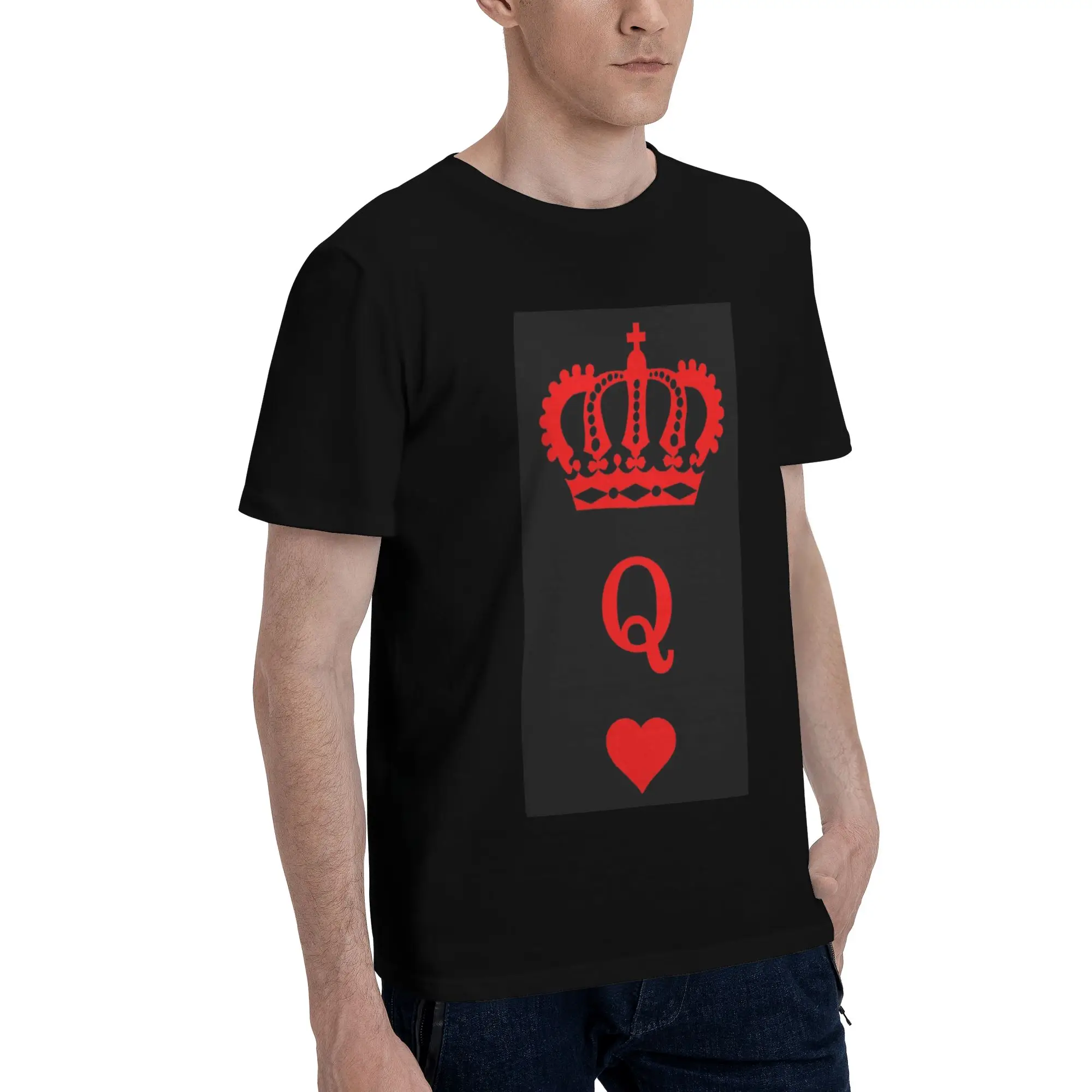 

Мужская футболка Queen Of Hearts, футболки больших размеров, мужские хлопковые футболки с круглым вырезом, короткие летние мужские футболки