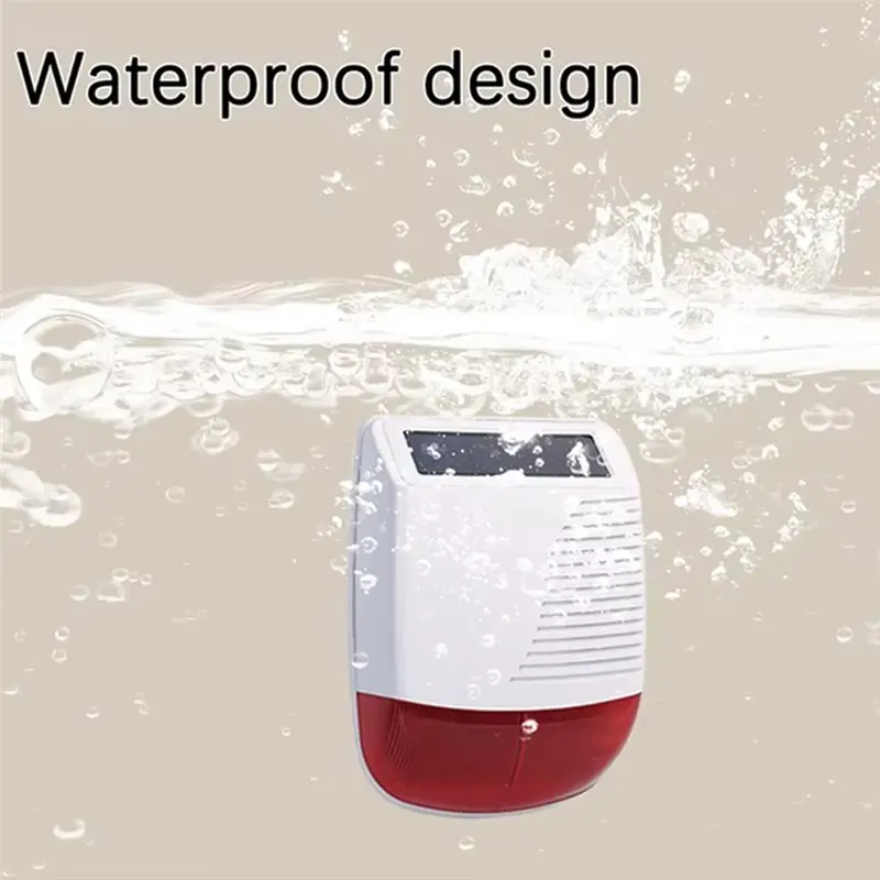 【PRECIO CALIENTE!】Solar Powered 433Mhz inalámbrico al aire libre estroboscópico Flash sirena luz impermeable para sistema de alarma antirrobo de seguridad para el hogar