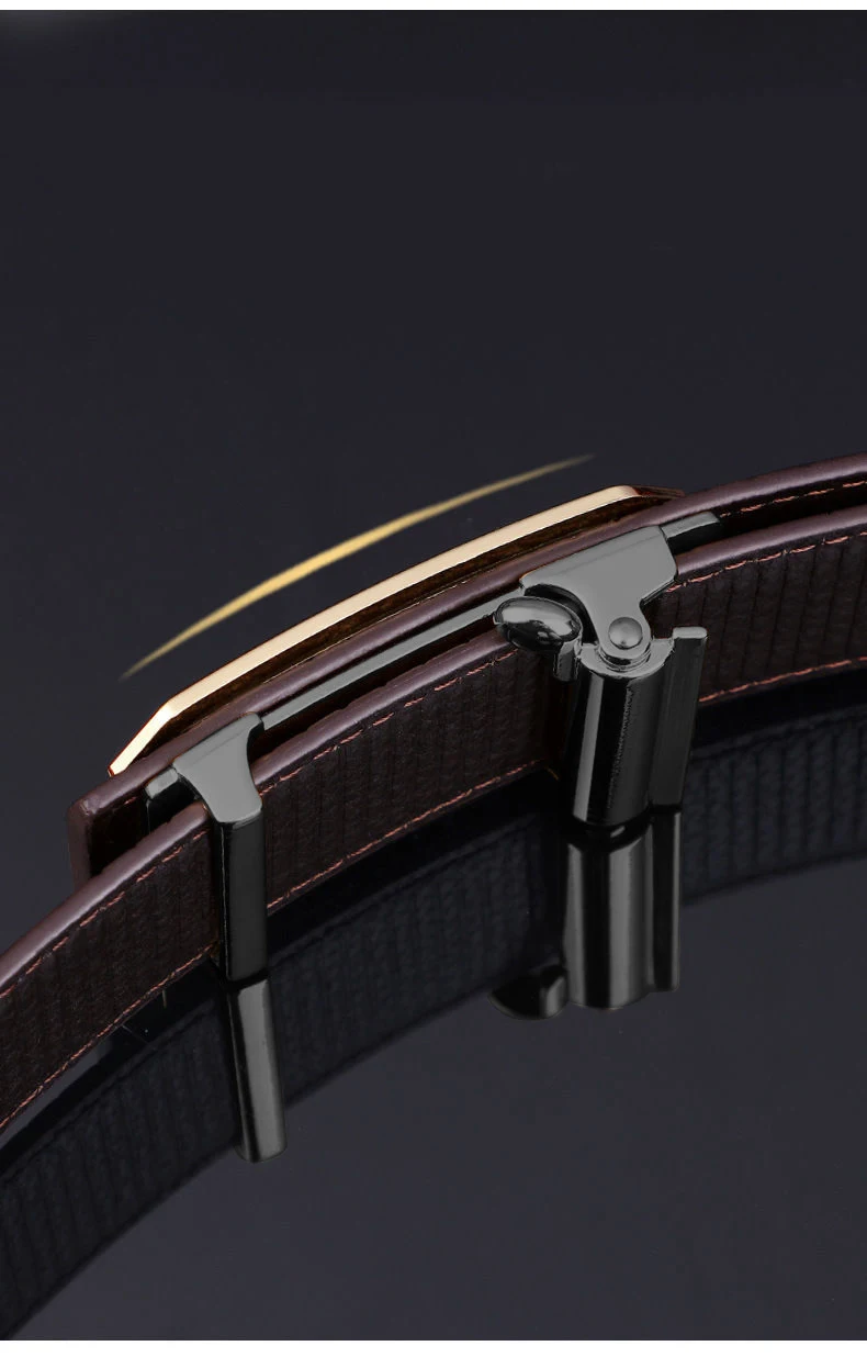 Herrengürtel, automatischer Schnallengürtel, hochwertiger, trendiger Gürtel mit Krokodilmuster, modischer Jeansriemen, Herrenaccessoires – Detail 3